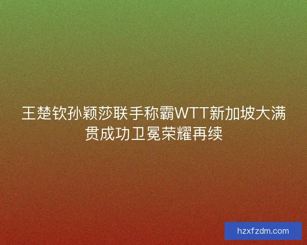 王楚钦孙颖莎联手称霸WTT新加坡大满贯成功卫冕荣耀再续